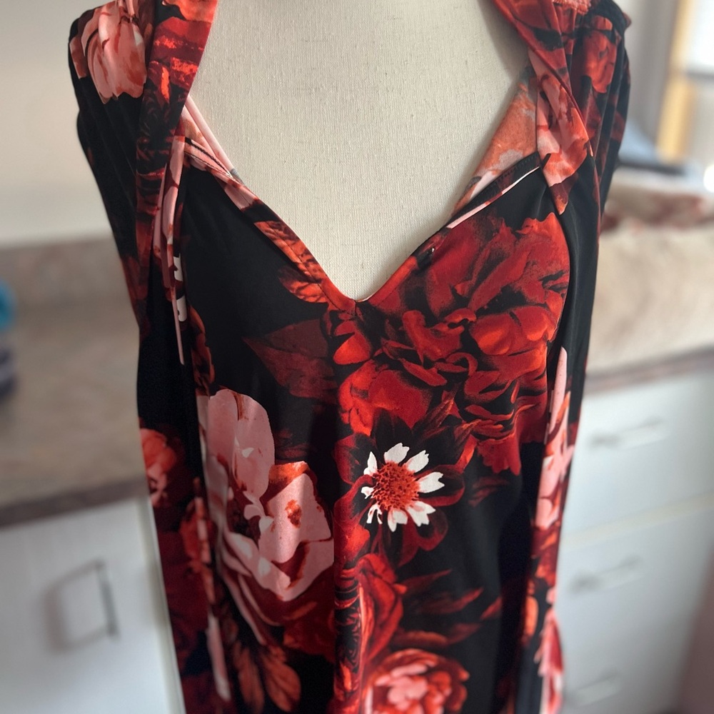 Floral Halter Sleeveless Blouse